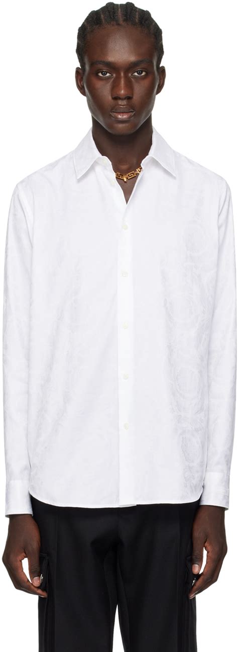 versace barocco shirt replica|plain white versace shirt.